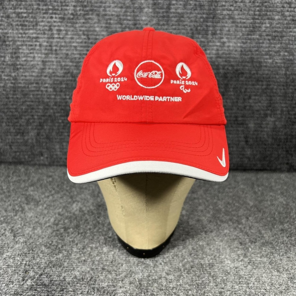 Paris 2024 Olympics Hat Cap Fitted Mens‎ Large Red Golf Nike Coca-Cola Dri Fit